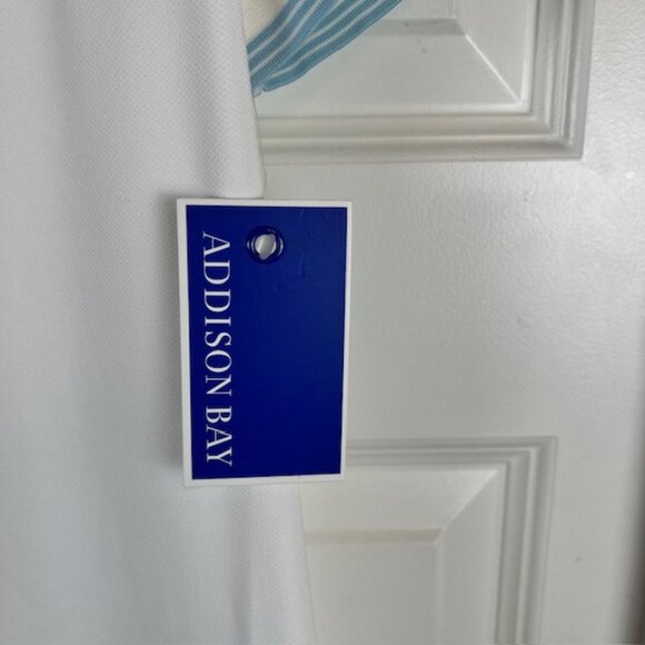 Addison Bay White Polo Dress with Striped Trim | Various Sizes Activewear Sport - Picture 4 of 7